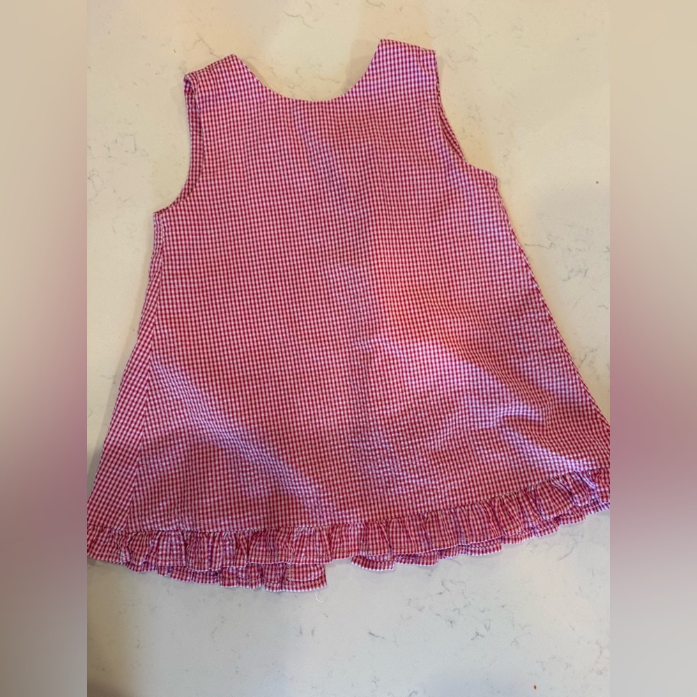 Girls 2T Pink Gingham Ruffle Hem Casual Dress